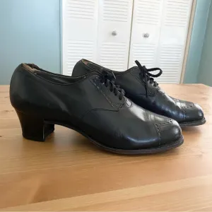 Barefoot Freedom Vintage c. 1930's Black Granny Oxfords Women's Size 8.5 D