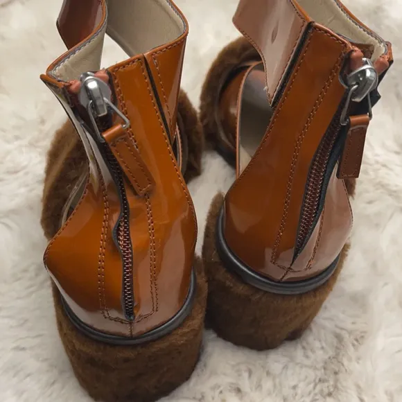 BCBGMAXAZARIA Faux Fur Heels Size 9