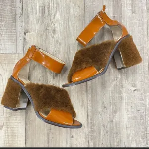 BCBGMAXAZARIA Faux Fur Heels Size 9