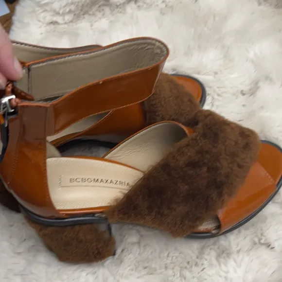 BCBGMAXAZARIA Faux Fur Heels Size 9