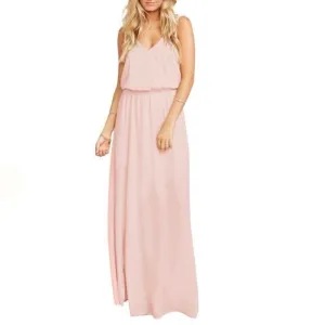 BCBGMaxazria Marlynn Dusty Pink V-Neck Sleeveless Embellished Maxi Dress NWT