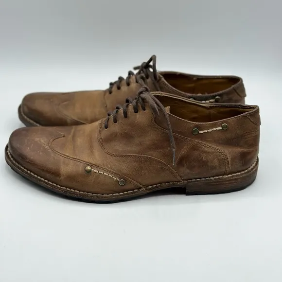 Bed Stu Women's Cobbler Lita Brown Leather Wingtips Oxfords Distressed Lace Up 9