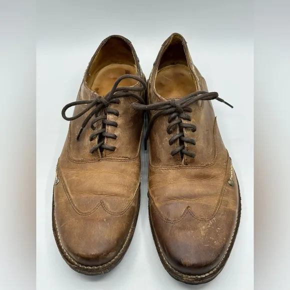 Bed Stu Women's Cobbler Lita Brown Leather Wingtips Oxfords Distressed Lace Up 9