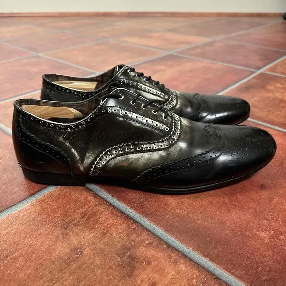 BedStu Black Leather Wingtip Brogue Oxford Shoes Size US 11