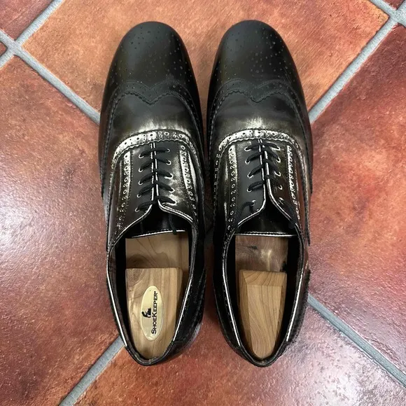 BedStu Black Leather Wingtip Brogue Oxford Shoes Size US 11