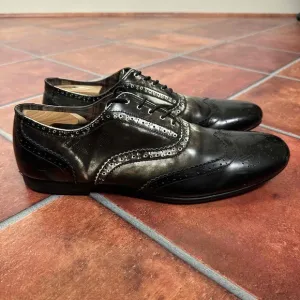 BedStu Black Leather Wingtip Brogue Oxford Shoes Size US 11