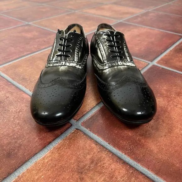 BedStu Black Leather Wingtip Brogue Oxford Shoes Size US 11
