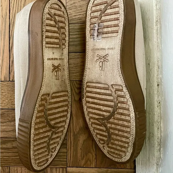 Beige Canvas Slip-On Shoes john varvatos size men’s 10