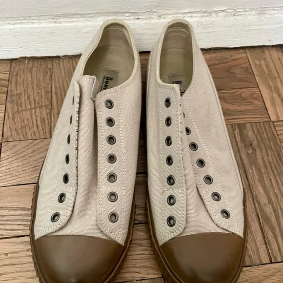 Beige Canvas Slip-On Shoes john varvatos size men’s 10