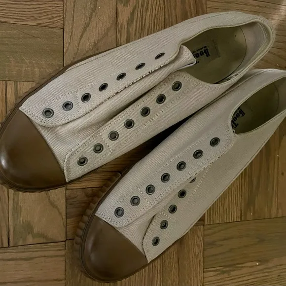 Beige Canvas Slip-On Shoes john varvatos size men’s 10