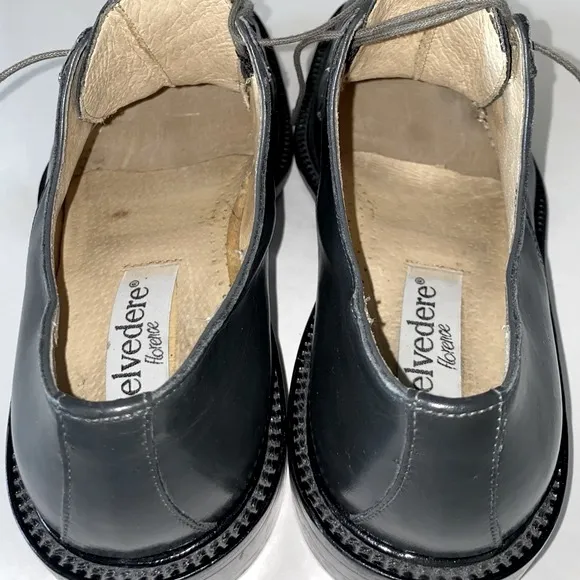 Belvedere Florence 10597 Men's Leather &amp; Ostrich Oxfords Lace-Up Shoes Sz 8.5M