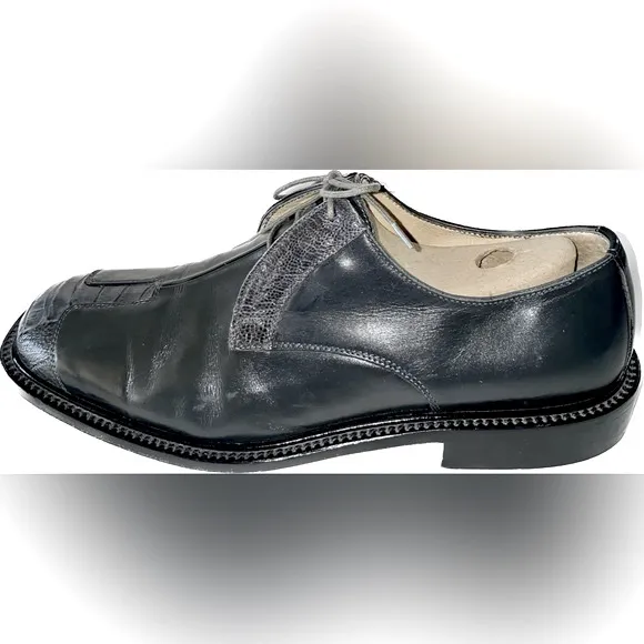 Belvedere Florence 10597 Men's Leather &amp; Ostrich Oxfords Lace-Up Shoes Sz 8.5M