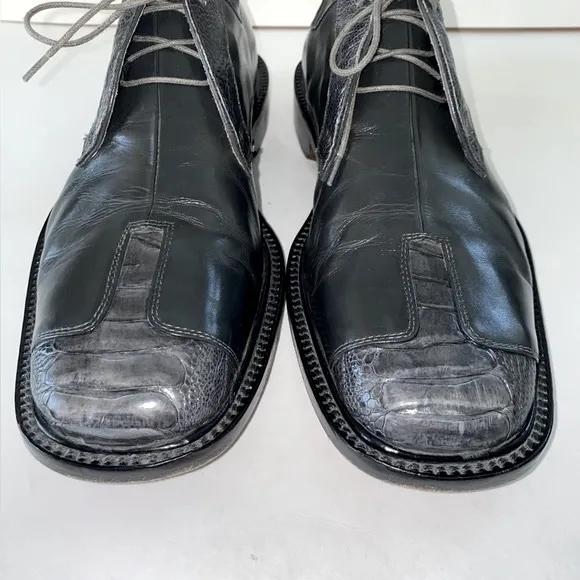 Belvedere Florence 10597 Men's Leather &amp; Ostrich Oxfords Lace-Up Shoes Sz 8.5M
