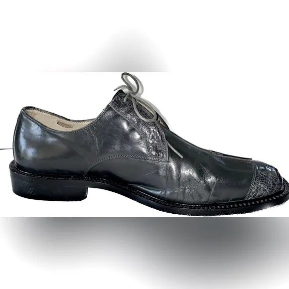Belvedere Florence 10597 Men's Leather &amp; Ostrich Oxfords Lace-Up Shoes Sz 8.5M