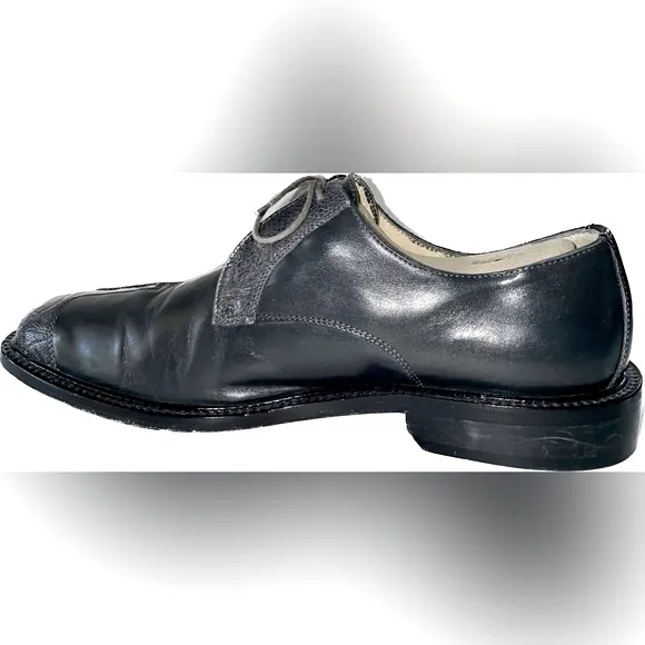 Belvedere Florence 10597 Men's Leather &amp; Ostrich Oxfords Lace-Up Shoes Sz 8.5M