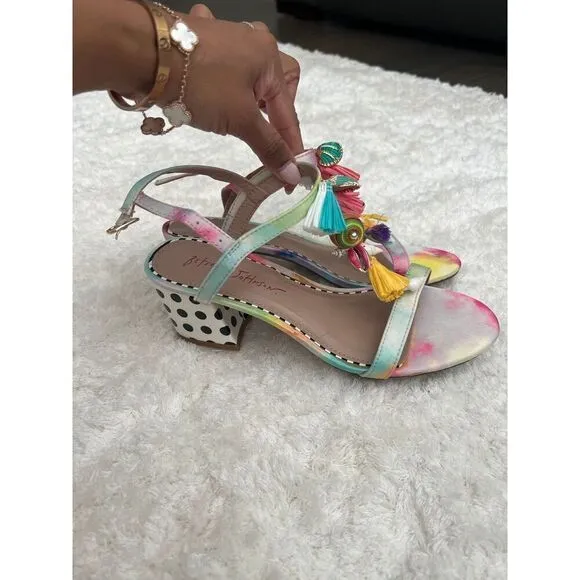 Betsey Johnson Dynah Embellished Block Heels size 7