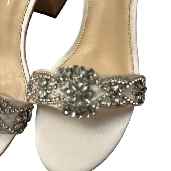 Betsey Johnson Silver Heels with Sparkling Embellishments