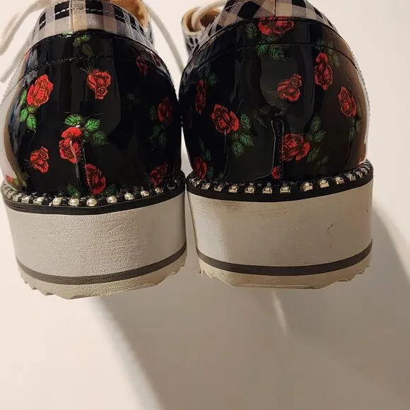 Betsey Johnson Torrid NOVA Shoes sz 12 W  women Chunky Platform Heart Oxfords