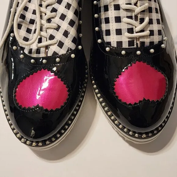 Betsey Johnson Torrid NOVA Shoes sz 12 W  women Chunky Platform Heart Oxfords