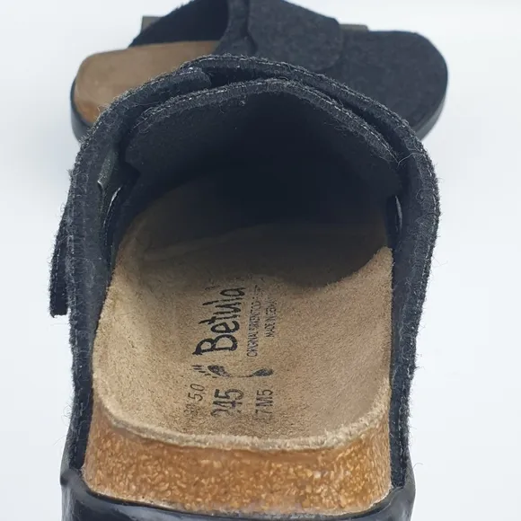 Betula by Birkenstock Boston charcoal clogs  L7 M5 closed toe wool felt