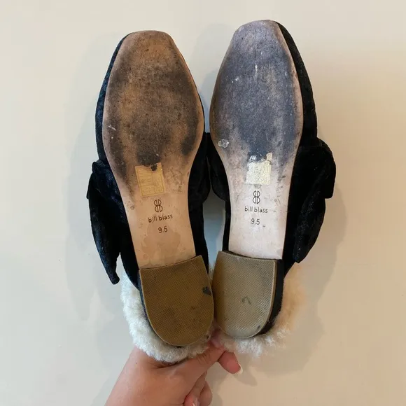 Bill Blass Slides Laverne Tie Black Velvet