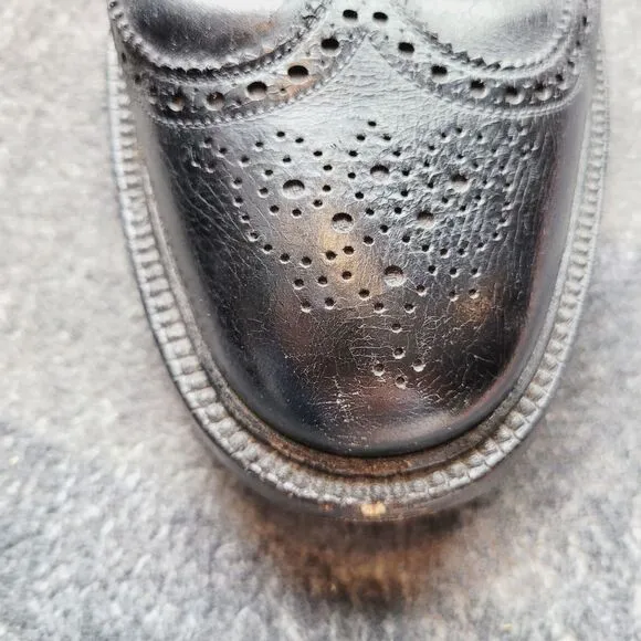 Biltrite Imperial Black Wingtip Mens Dress Shoes 9.5 Leather Oxfords Leather Vtg