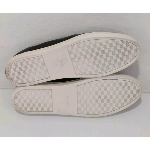 Birdies Swift Slip-On Sneaker Premium Black Leather Fits Like Women's 9.5