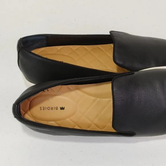 Birdies Swift Slip-On Sneaker Premium Black Leather Fits Like Women's 9.5