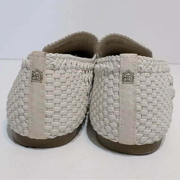 Birdies The Starling White Woven Leather Slip On Loafers Size 9