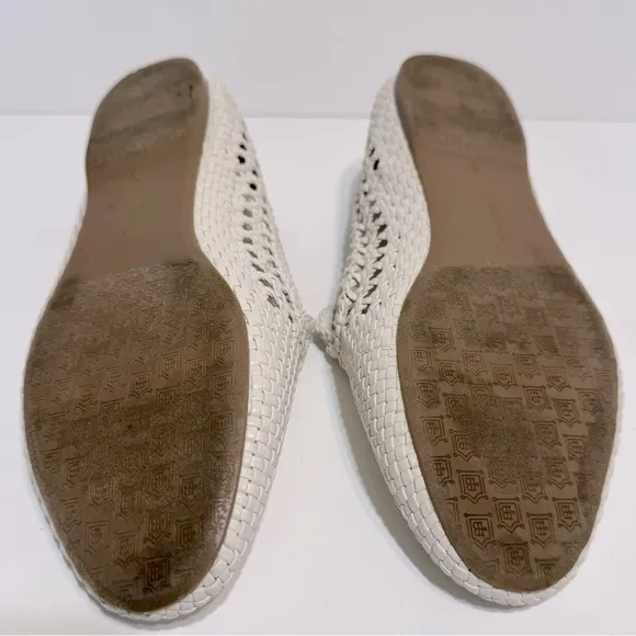 Birdies The Starling White Woven Leather Slip On Loafers Size 9