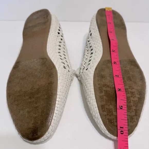 Birdies The Starling White Woven Leather Slip On Loafers Size 9