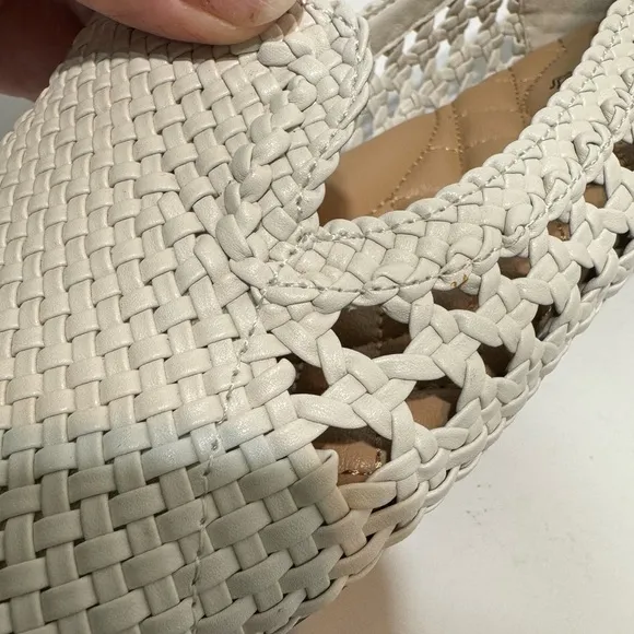 Birdies The Starling White Woven Leather Slip On Loafers Size 9