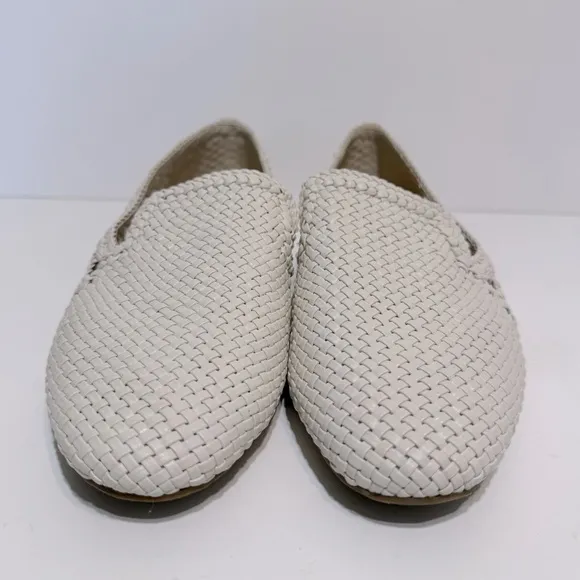 Birdies The Starling White Woven Leather Slip On Loafers Size 9