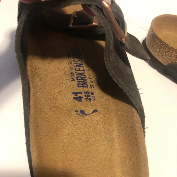 Birkenstock Arizona VL Suede Leather Mocca Brown SFB Sandals Slides Mules Narrow