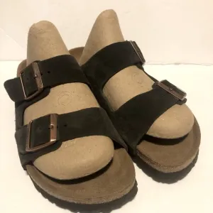 Birkenstock Arizona VL Suede Leather Mocca Brown SFB Sandals Slides Mules Narrow