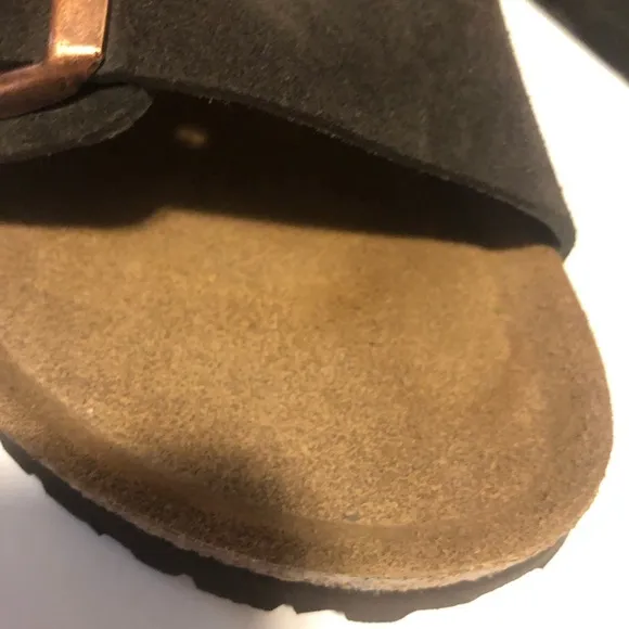 Birkenstock Arizona VL Suede Leather Mocca Brown SFB Sandals Slides Mules Narrow