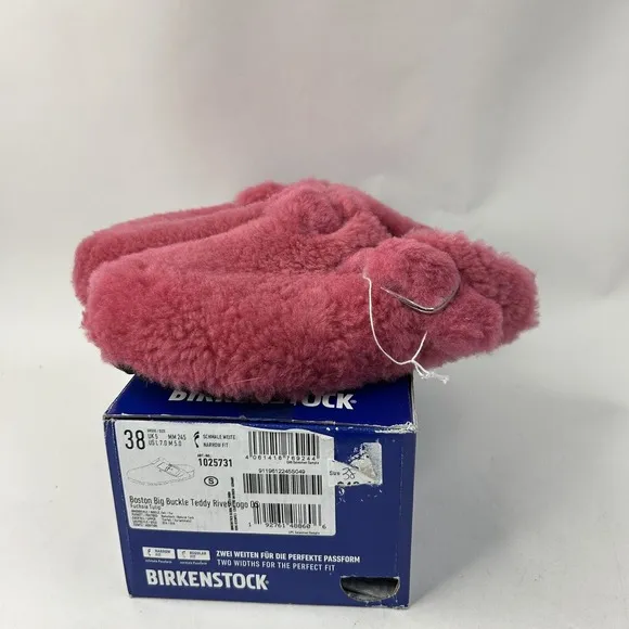 Birkenstock Boston Big Buckle Teddy Clogs “Fuchsia Tulip” 2024