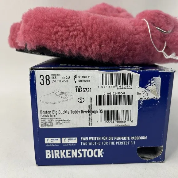 Birkenstock Boston Big Buckle Teddy Clogs “Fuchsia Tulip” 2024