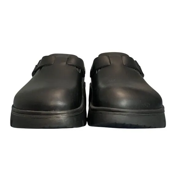 Birkenstock Boston Chunky Leather Clogs Black Unisex L10/M8 Work Nurse Comfort