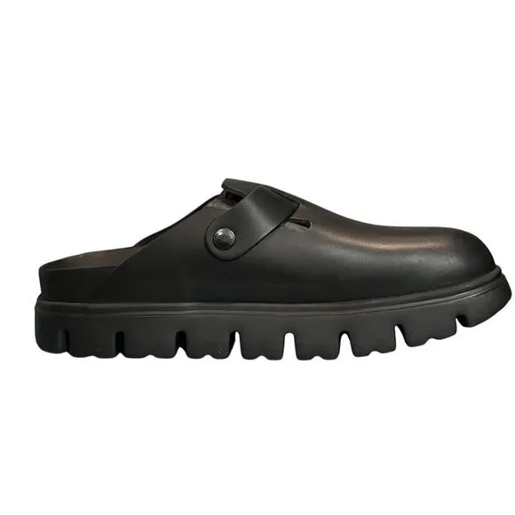 Birkenstock Boston Chunky Leather Clogs Black Unisex L10/M8 Work Nurse Comfort