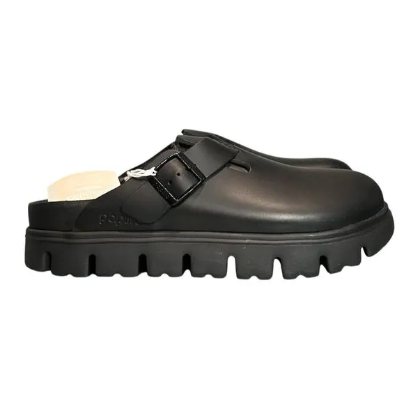 Birkenstock Boston Chunky Leather Clogs Black Unisex L10/M8 Work Nurse Comfort