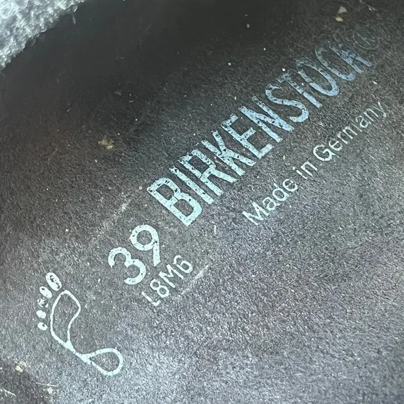 Birkenstock Boston Clogs Mules Black Gray Wool Felt Womens 8 EU 39