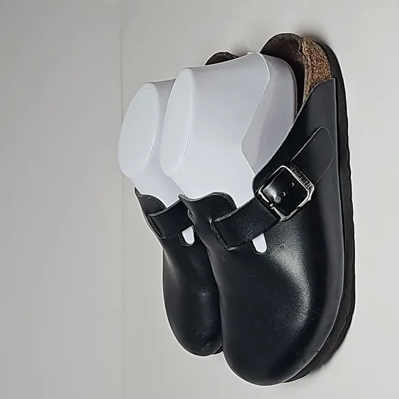 Birkenstock Boston Clogs Mules Shoes Slip-On Slide-On Black Leather 6-6.5 37