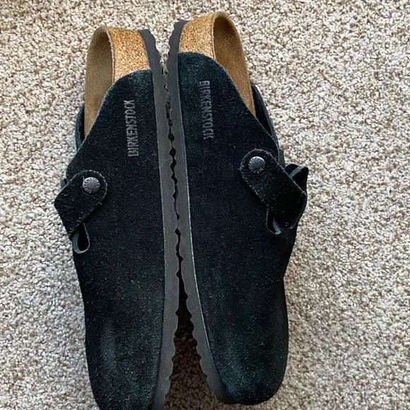 BIRKENSTOCK Boston soft footbed clog black suede leather