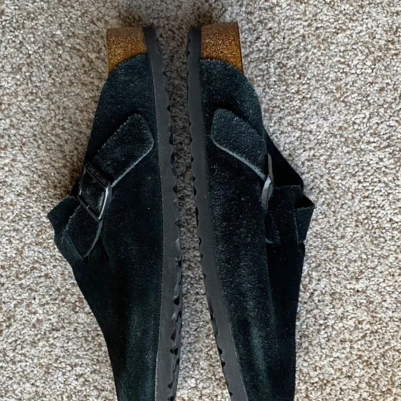 BIRKENSTOCK Boston soft footbed clog black suede leather