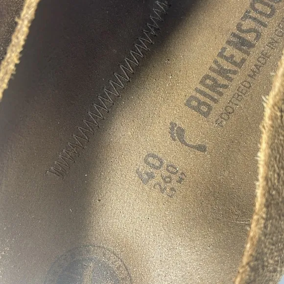 Birkenstock Buckley Suede Clogs Size 9 Leather Tea Tan