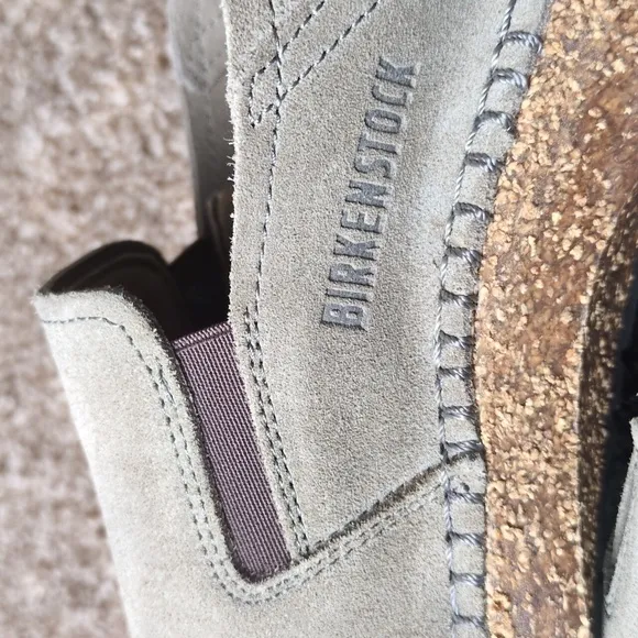 Birkenstock Callan Suede Leather in Gray Taupe Slip-On Shoe Clogs Size 39 Narrow