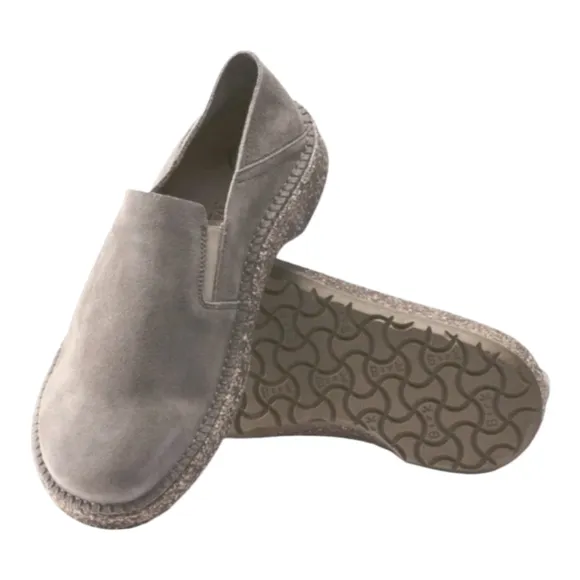 Birkenstock Callan Suede Leather in Gray Taupe Slip-On Shoe Clogs Size 39 Narrow