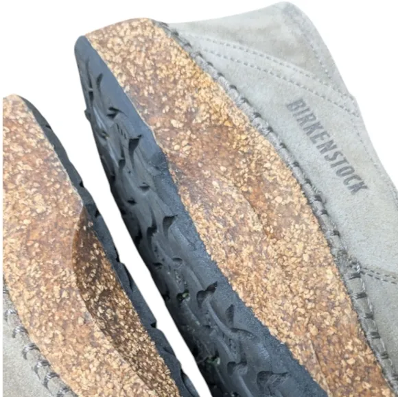 Birkenstock Callan Suede Leather in Gray Taupe Slip-On Shoe Clogs Size 39 Narrow