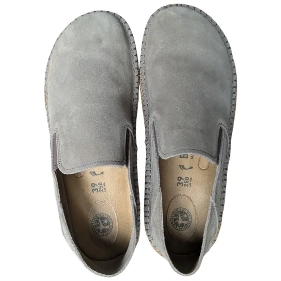 Birkenstock Callan Suede Leather in Gray Taupe Slip-On Shoe Clogs Size 39 Narrow